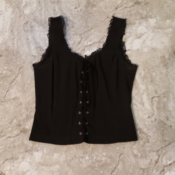 Hot Topic Tops - Black Lace up Corset top Hot Topic S Goth Vintage